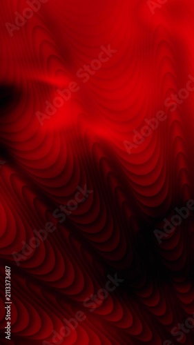 Abstract motion background featuring flowing red fractal waves and organic shapes with a gradient from bright red to black. Seamless loop for visualizers or motion graphics.