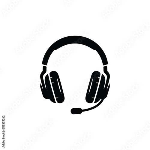 Gaming Headset Icon for Voice Communication Esports Streaming and Online Collaboration