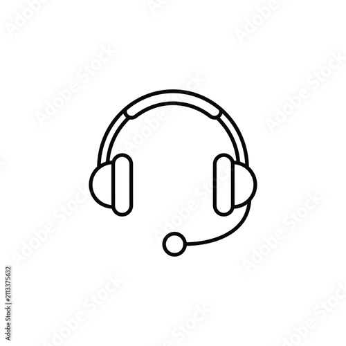 Customer Support Headset Icon for Call Center Communication Help Desk and Voice Service
