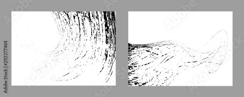Strokes of black paint on a white background. Set of two templates. Graffiti element. Design template for the design of banners, posters, booklets, covers, magazines. EPS 10