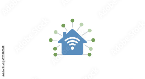 Smart home technology concept showing wireless connectivity and network integration perfectly