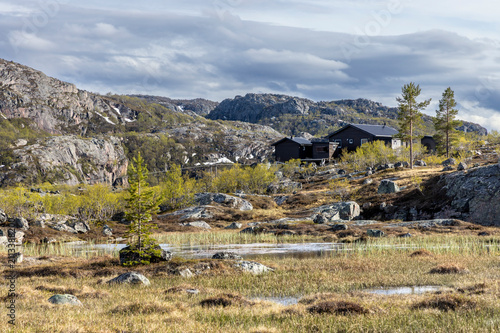 Obraz na plátne Norway's oldest mountain is a geological formation located near Kirkenes in Sør-Varanger, Eastern Finnmark