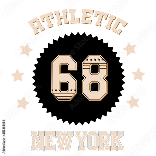 Athletic Typography Graphics. New York Sport Brooklyn team T-shirt Design, vector illustration