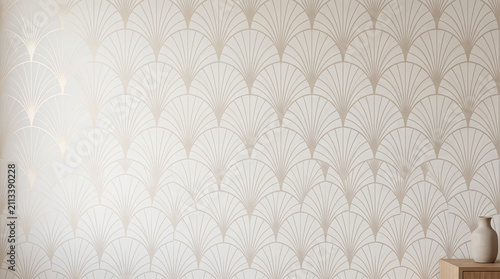 Beige art deco wallpaper pattern