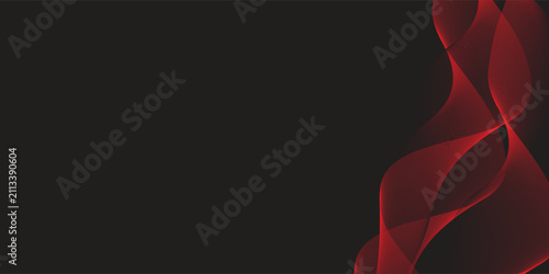 Фотография Elegant flowing crimson waves dance gracefully across mysterious black canvas in