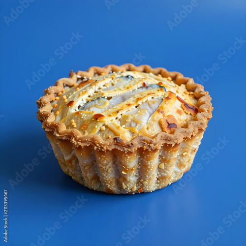 Freshly baked fish pie on b...
