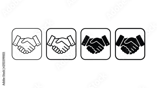 Schilderij op canvas Handshake icons with increasing formality
