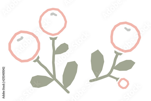 Vector set icons of abstract berry in retro flat style. Vector abstract illustration of cherry or apple.
