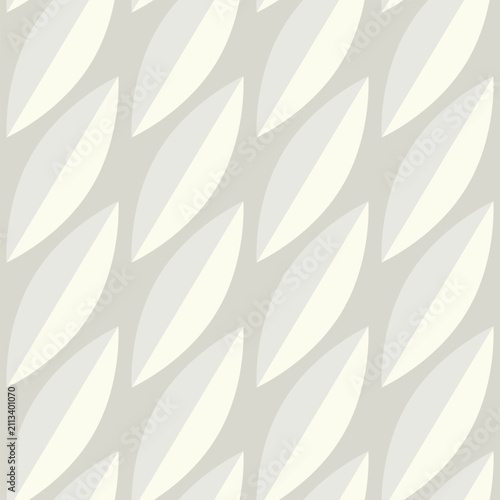 Vector seamless retro pattern of abstract geometric leaves. Retro geometric pattern of leaf in vintage style.