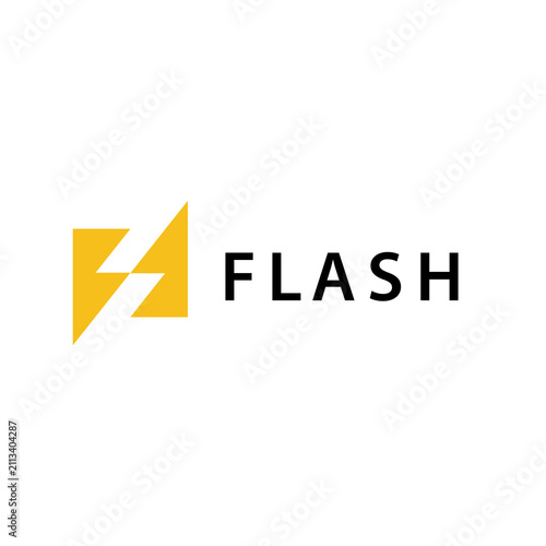 Flash or thunderbolt modern logo design vector