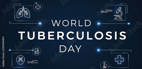 World Tuberculosis Day Dark Blue Digital Graphic Banner