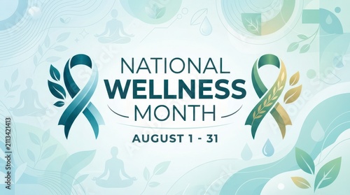 National wellness month awareness ribbon design