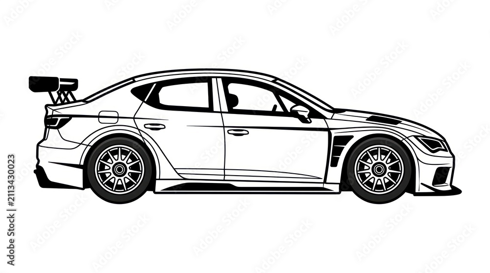 Naklejka premium Side view of racing car.