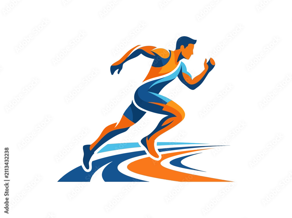 Obraz premium Dynamic Athletic Runner Motion Sport And Competition Graphic