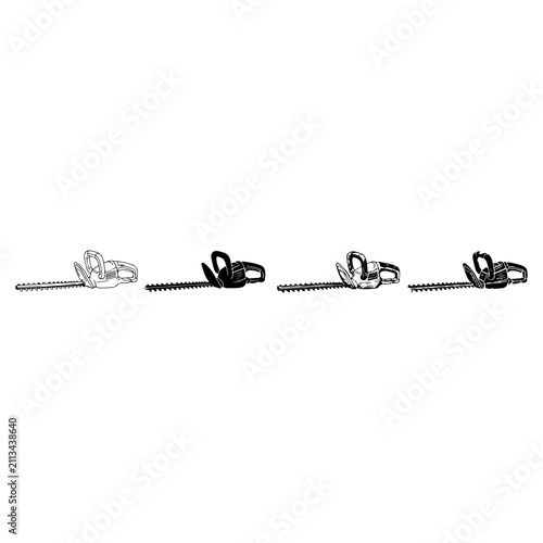 Hedge Trimmer Icons Set
