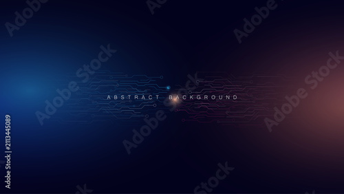 Abstract dual tone blue and pink technology background with converging circuit lines.
