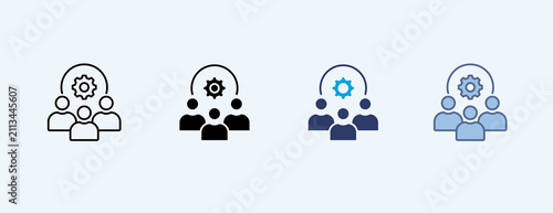 Temwork Multiple Icon Illustration Vector