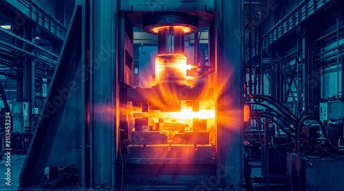 Camera View of Manufacturing Equipment with Bright Heat Zones and Infrared Temperature Mapping for Industrial Maintenance, heat zones, infrared temperature mapping, industrial maintenance, thermal