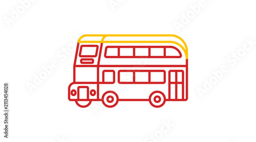 Fotografía London red double decker bus icon.