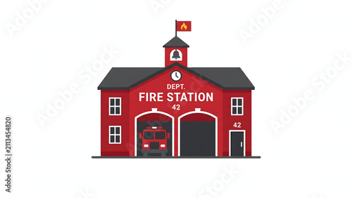 Foto Fire station building icon