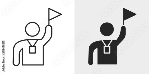 Canvas Print Tourist Guide Icon represents travel assistance, sightseeing, and destination exploration with an editable outline vector illustration
