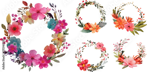 flowers and leaves frame