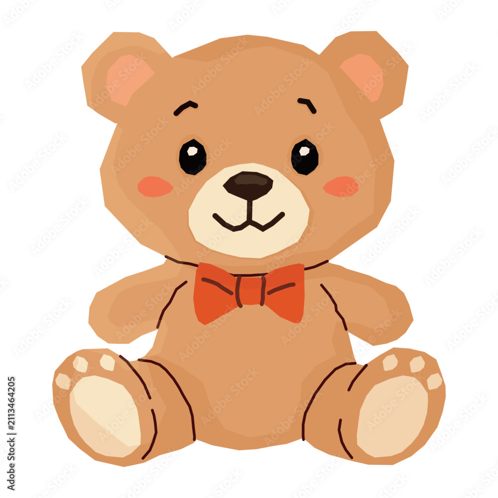 Fototapeta premium Cute teddy bear cartoon vector illustration isolated on white background