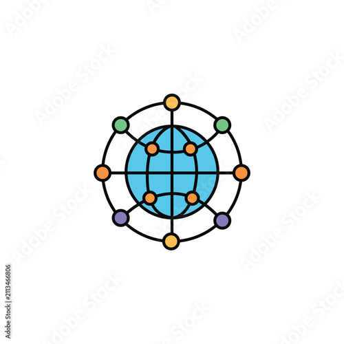 International Business Connection and Global Technology Icon