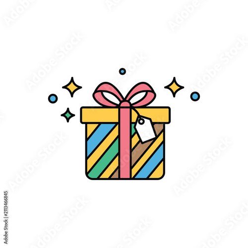 Birthday Present and Holiday Surprise Vector Illustration