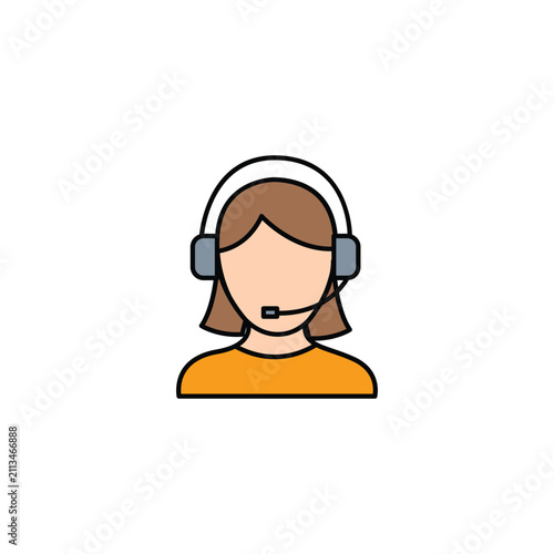 Customer Relationship Management and Online Help Concept Icon