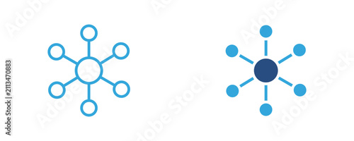 Foto Hub and Spoke Network Icon, Connected Nodes, Data Network, Centralized System, T