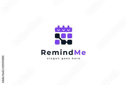 Reminder App Icon Logo design vector illustration