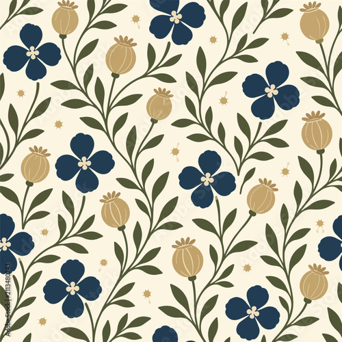 RusticFarmhouseNavyBloomSeamlessFloralPattern