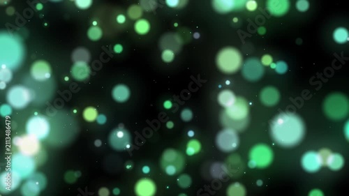 Bright Emerald Green Bokeh Lights Motion Abstract 4K Video