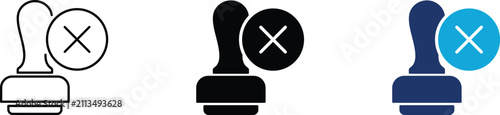 Fotografía Rejected stamp icon representing decline, document refusal and official denial