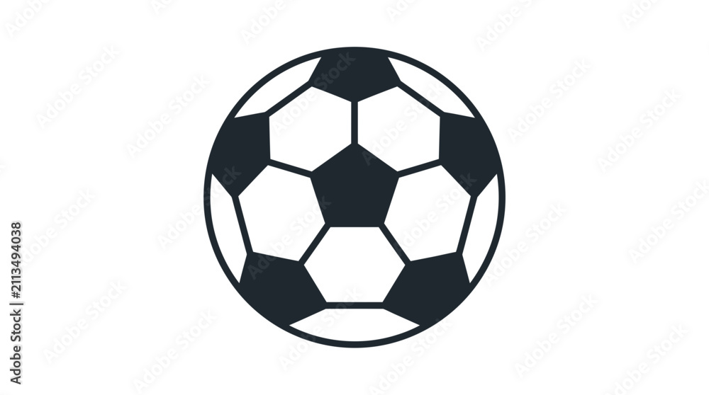 Fototapeta premium Classic Soccer Ball Icon Vector Illustration Isolated on White Background