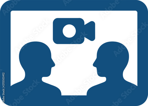 Two professionals being recorded on video for an interview or presentation