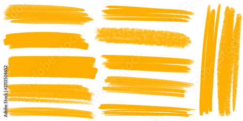 Bold abstract grunge strokes with rough artistic texture. Collection of thick grunge strokes for creative designs.