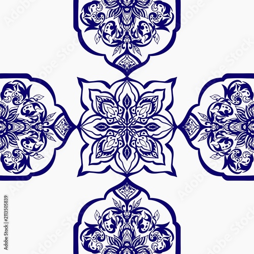 Seamless pattern with cool and unique patterns, bandana pattern, suitable for scarf design, carpet and printing industry, my own work, not ai generate