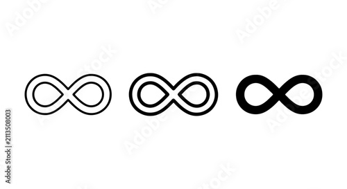 Canvas Print Infinity Symbol Icons, Endless Loop Vector Graphics, Forever Concept Symbols