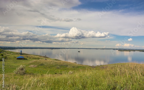 The high bank of the Volga river with a holy spring