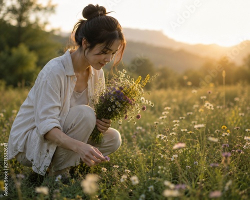 Collecting wildflowers
