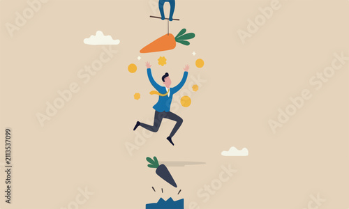 Bild auf Leinwand Motivation employee trick to influence people or manipulation concept, seduced b
