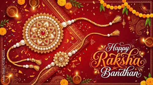 Happy Raksha Bandhan Festival Greeting Background Design Template