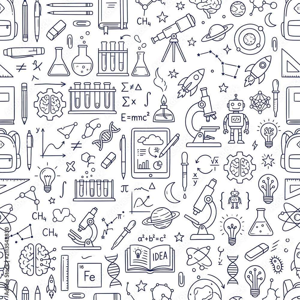 Fototapeta premium seamless pattern with doodle elements