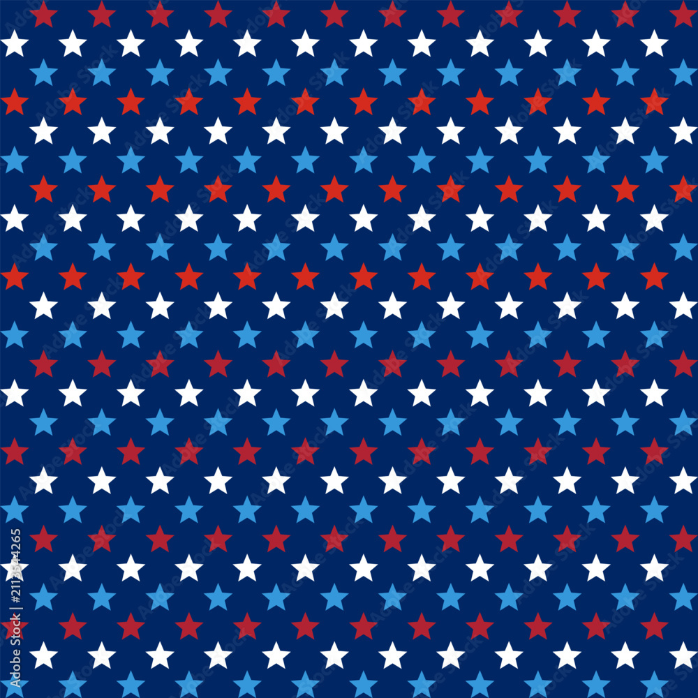 Obraz premium patriotic 4th of july background, navy and red stars and stripes, vector patterns set
