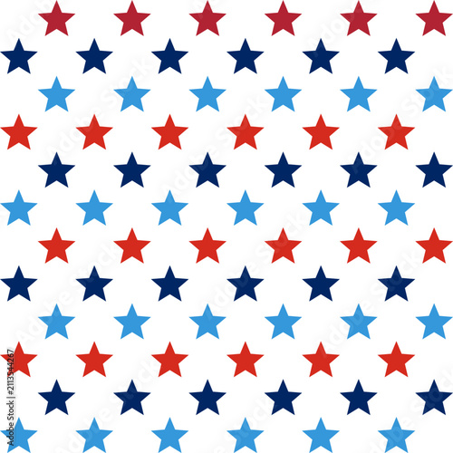 patriotic 4th of july background, navy and red stars and stripes, vector patterns set