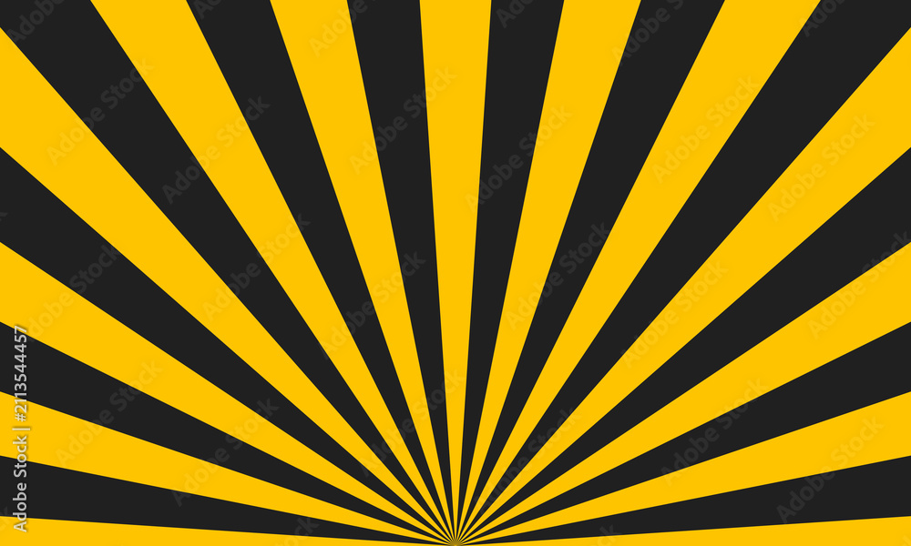 Obraz premium yellow black sun rays abstract geometric background