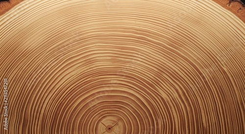 Close up view of natural wooden tree rings on a cut timber stump surface