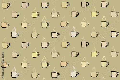 Seamless geometric pattern. Abstract hot beverage cup design.